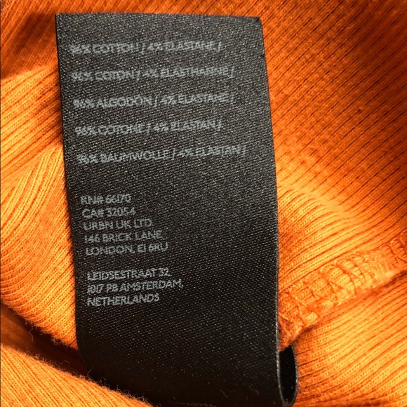 Anthropologie Maeve Ribbed Mock Neck Burnt Orange Short Sleeve Baby Tee M - Picture 6 of 8